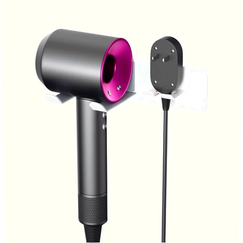 JNIHEEP Hair Dryer Holder Wall Mounted, New Upgrade Stainless Steel Self Adhesive Blow Dryer Holder Rack for Dyson Supersonic Hair Dryer,White
