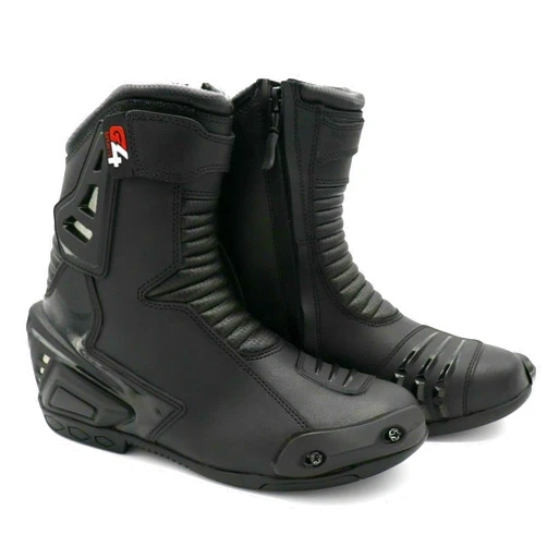 G4 VISION Real Leather Motorbike Shoes High Tech Men's Short Motorcycle Racing Sports Boot Motor Bike Riding