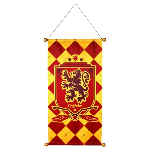 Rubies Harry Potter Hogwarts Fabric House Banner with Plastic Dowel, Officially licensed, Gryffindor, 33