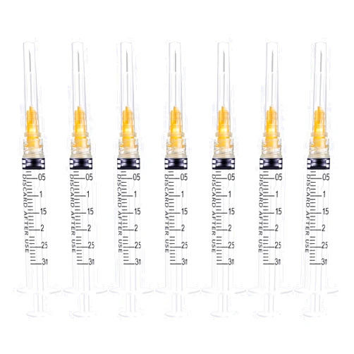 Hyinghw 3ml/cc Luer Lock with 25Ga 1inch Individual Wrapped Pack of 50