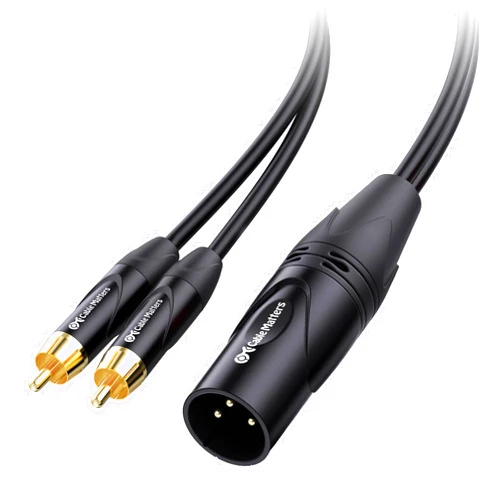 Cable Matters Dual RCA to XLR Stereo Audio Splitter Cable 10 ft / 3m (XLR to Dual RCA Splitter Adapter) in Black