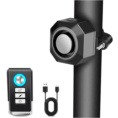 Cruxer Bike Alarm USB Rechargeable with Mount, Electric Bike Alarm with Remote Motion,Wireless Bicycle Security Anti Theft System,Waterproof Vibration Alarm for Ebike Motorcycle Scooter Car (1 Pack)