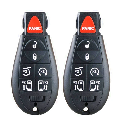 Gppower 2PCS 7 Button Key Fob Compatible for 2008-2015 Chrysler Town and Country，2008-2014 Dodge Grand Caravan
