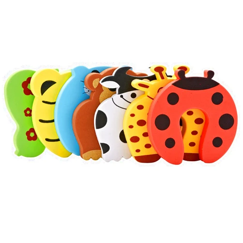 JamHooDirect Door Stopper Finger Pinch Guard Set of 7, JamHooDirect Children Safety Colorful Cartoon Animal Foam Door Stop Cushion for Baby/Children Safe