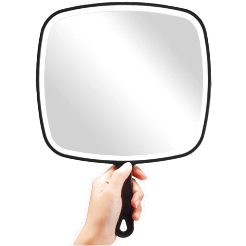 OMIRO Hand Mirror, Extra Large Black Handheld Mirror with Handle, 12.4