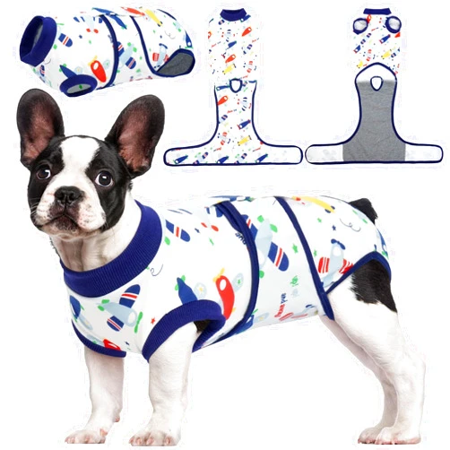 Kuoser Recovery Suit for Dogs Cats After Surgery, Professional Pet Recovery Shirt Dog Abdominal Wounds Bandages, Substitute E-Collar & Cone,Prevent Licking Dog Onesies Pet Surgery Recovery Suit