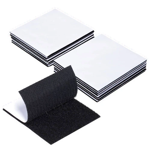 Uikro Hook and Loop Tape, 4 x 4 Inches Heavy Duty Fastener Strips with Adhesive for Indoor and Outdoor Use, 12 Pack