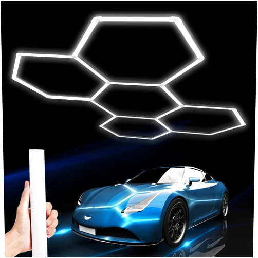 LZHOME Hexagon LED Garage Light: 25 Pack Updated Bigger Size, 26400LM Super Bright Car Detailing Ceiling LED Shop Light for Warehouse Workshop Gym Basement Car Care Wash Room