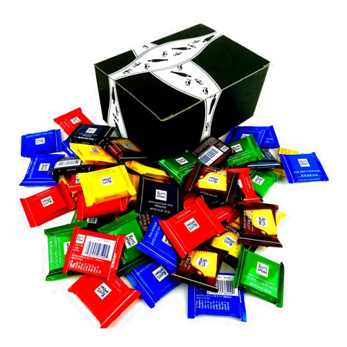 Black Tie Mercantile Ritter Sport Mini Chocolate Squares, 2 lbs in a BlackTie Box