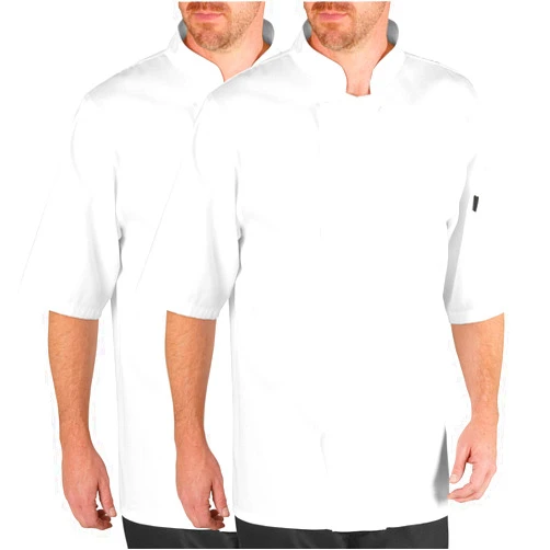 Chef Code 2-Pack Men's Short Sleeve Unisex Classic Chef Coat