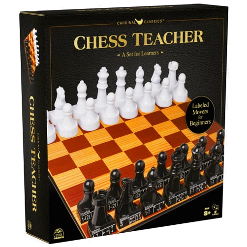 Spin Master Games, Cardinal Classics Chess Teacher, Learn to Play Strategy Board Games for Beginners, Chess, 2 Players, for Kids Ages 8 & Up