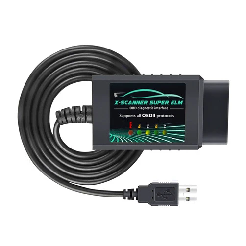 AMHTDOL OBD2 Adapter USB ELM327 Scanner with FT232RL 18F25K80 V1.4 Original Chip,Fit for Ducati Motorcycle OBDII Diagnostic Scan Tool for Ford Mazda Toyota Fiat,Work with Windows 7/8/10/XP System