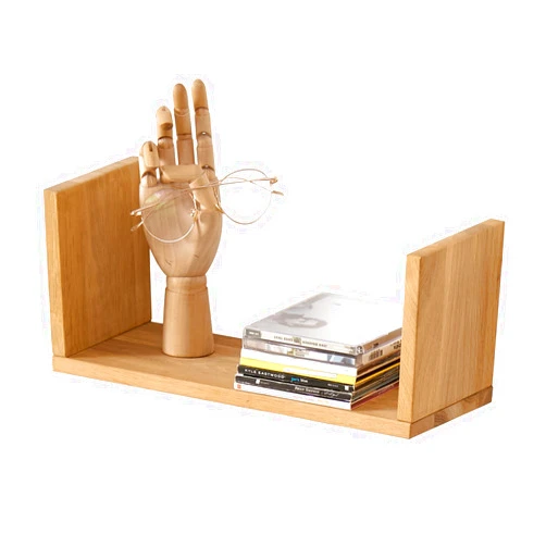 HOMWOO Floating Shelf, FAS Grade Oak Solid Wood Floating Bookshelf U Shape Floating Wall Shelves for Bedroom,Living Room,Bathroom,Office,Kitchen 1 Pcs-(Natural,16inches)