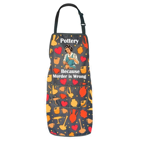 JNIAP Pottery Lover Gift Pottery Because Murder is Wrong Apron Ceramics Gift for Her