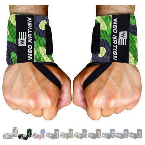WOD Nation Wrist Wraps for Weightlifting, Professional Gym Wrist Straps w/Thumb Loop, Wrist Wraps for Men & Women, Wrist Support Wraps for Strength Training, Powerlifting & Bodybuilding