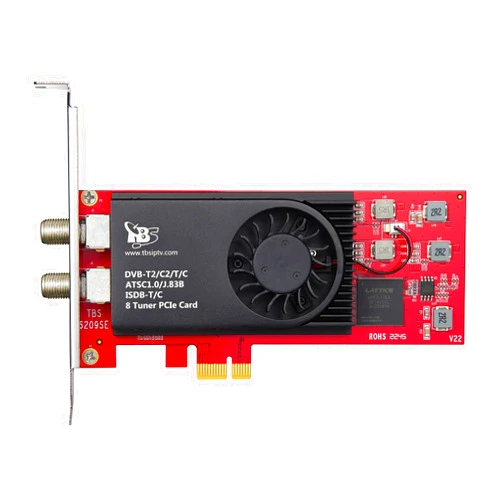 TBS 6209se DVB-T2/ C2/ T/ C/ ISDB-T Octa PCIe Digital TV Tuner Card for PC / IPTV Server