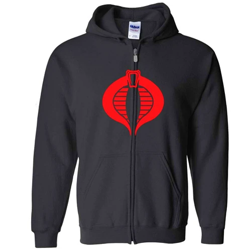 GutterShock Gi Joe Cobra Logo Design Classic Cartoon Zipper Hoodie