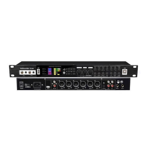 Wellzweider Professional Karaoke Audio Processor, with Equalizer, Exciter, Reverberation and Feedback Suppressor, Digital Analog Dual Application, USB Bluetooth Music Playback