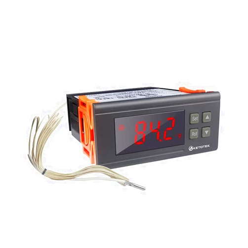 KETOTEK KT8230 Digital Temperature Controller Thermostat Regulator 120VAC 30A Fahrenheit -22~572℉ Heating Cooling for Incubator Brooder Refrigerator Fermenter Greenhouse Reptile