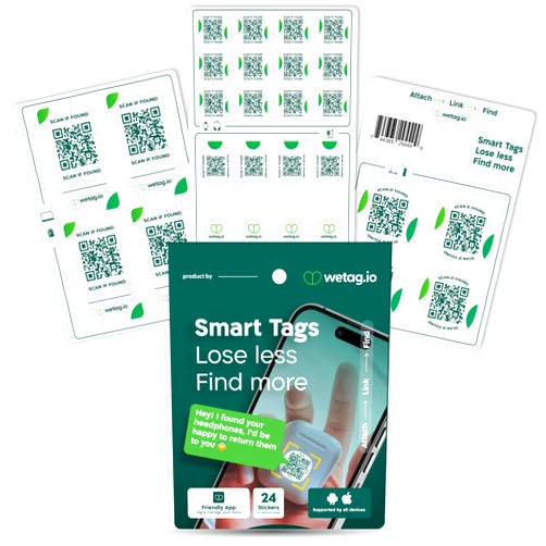 U-NAME-IT Custom QR Code Stickers - Lost & Found Labels for Storage Bins, Totes, and Organization - Durable QR Code Labels, Smart Labels for Inventory Tracking and Moving - 24 Unique Labels
