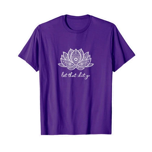 Moonchild Zen Bohemian Yogi Funny Yoga Lover Gifts Funny Yoga Lover Gift Bohemian Lotus Let That Shit Go T-Shirt