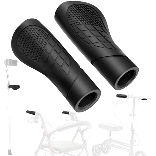 JERBOR 2PCS Crutch Hand Grips Replacement Parts Fit for Rollator Walker for Knee Walker Replacement Parts Accessories,1