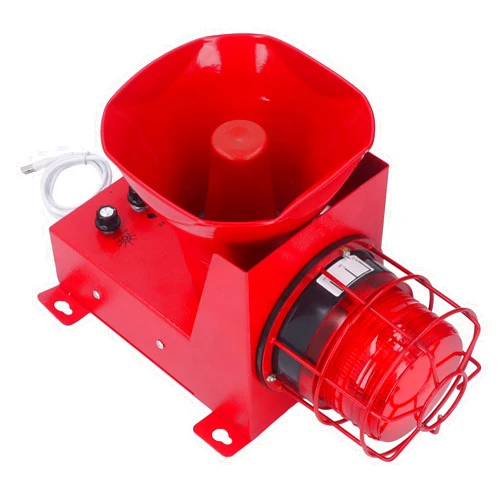 Sanpyl Industrial Siren Alarm 180dB Sound Light Horn Strobe for Mine, Construction Site (US Plug 110V)