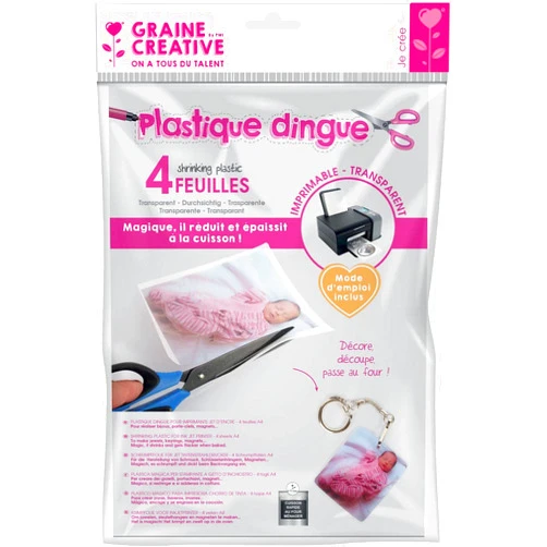 GRAINE CREATIVE Shrinking Plastic for Ink Jet Printer - A4 - Transparent
