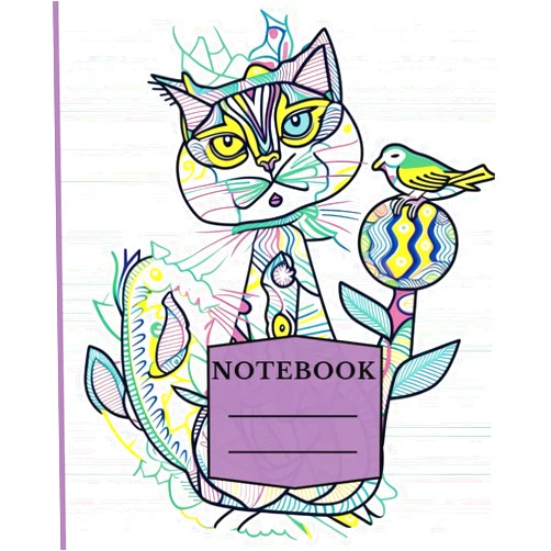 Desi Designs Cat Composition Notebook: Cute Cat College Ruled Journal for School or Office