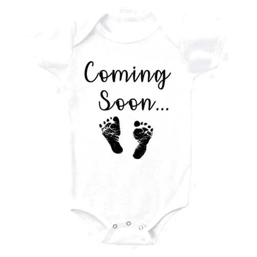Ink Trendz Coming Soon... Baby Feet Pregnancy Announcement Baby Bodysuit One piece Romper