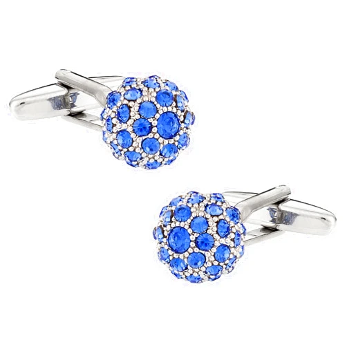 Cuff-Daddy Sapphire Blue Ball Cufflinks with Presentation Gift Box - Perfect for Travel