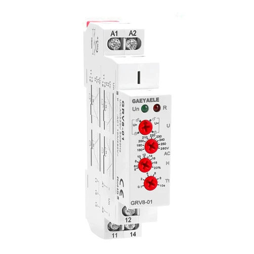 GAEYAELE Single Phase Voltage Relay AC220V Adjustable Over or Under Voltage Protection Monitor Relay with LED Display(GRV8-01,A220)
