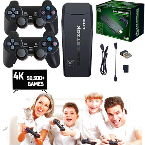 Generic Atlantic 4k Gamestick, Atlantic 4k Game Stick, Atlantic Retro Game Stick, Wireless Retro Game Console Stick, Plug and Play Video Game Stick Built in 20000+ Games 2.4ghz Wireless Controllers (128G)