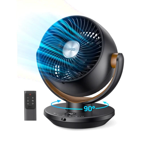 Dreo Fan for Bedroom, Desk Air Circulator Fan with Remote, 11 Inch Table Fans for Whole Room, 60ft Powerful Airflow, 120° Vertical Manual +90° Oscillating Fan, 4 Speeds, 8H Timer, Quiet Fan, Home