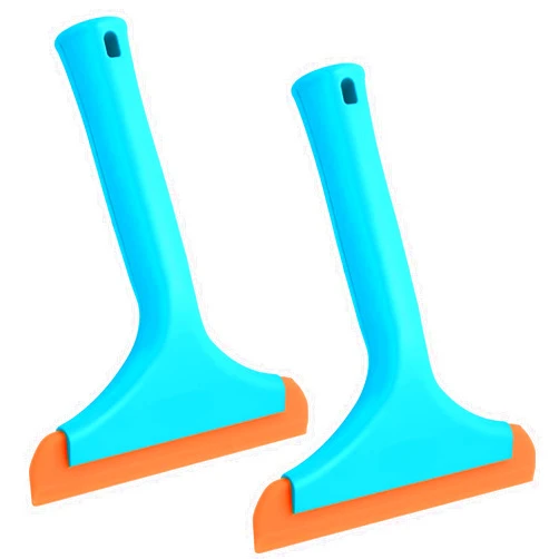 Slaige 2 Pcs Silicone Squeegee, Handheld 6 inch Super Soft Small Silicone Glass Cleaning Squeegee,for Auto Glass Film,Bath Mirror,Windows,Glass Doors,Countertop Cleaning,Car Window (Blue)