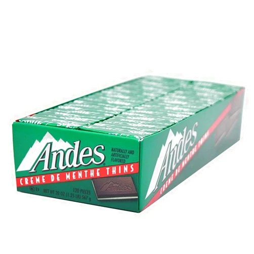 Tootsie Roll Andes Creme De Menthe Thin Mints - After Dinner Mints - Rectangular Chocolate Sandwich Mint Candies - 20 Oz, 120 Count