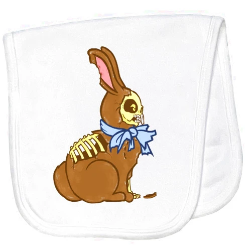 inktastic Easter Zombie Chocolate Bunny with Blue Bow Baby Burp Cloth White 3ea5d