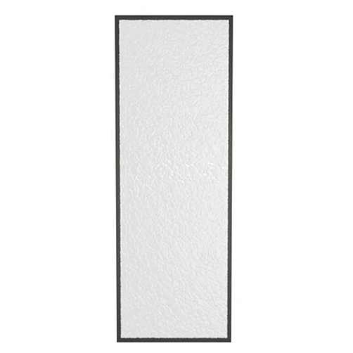 XLIHAWY Modern Glass Screen, Translucent Design Room Divider Shower Door, Tempered Glass Shower Partition Panel Framed for Hotel Office Entrance(Black,50x180cm)