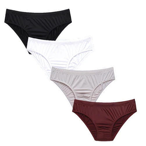 Mendove Mens Silkly Bikini Briefs Low Rise Cool Underwear Pack of 4