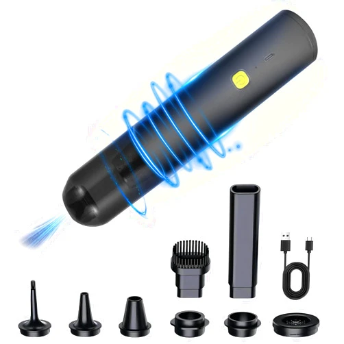 Zishen Mini Car Vacuum Cleaner Rechargeable Cordless Handheld Car,Vacuum 10,000PA Air Duster, Cleaner Vacuum Cleaner and Dust Collector in 2 in 1, Suitable for Car, Home, Office, Pets (Black)