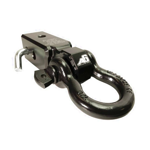 Agency 6 Recovery Shackle Block Assembly 2.5 INCH Double Hole, Black - Hitch Receiver Block - Proudly Made in The USA
