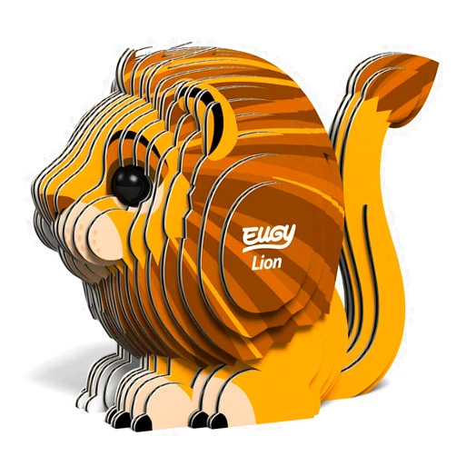 Eugy Lion 3D Puzzle, 24 Piece Eco-Friendly Educational Toy Puzzles for Boys, Girls & Kids Ages 6+