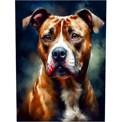 Generic Diamond Art Painting Kits for Adults,Staffordshire Bull Terrier Cute Funny Dog Puppy(5) 5D DIY Full Round Drill Paint with Diamond Dots, Home Wall Decor 11.7 x 15.8 Inch