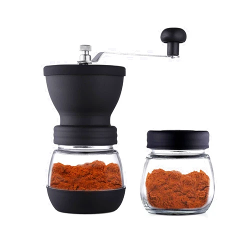 Mr WEI Manual Coffee Grinder, Adjustable Settings, Portable Conical Burr Grinder for Household, Office, Camping or Travel Ect Multi Scenario Usage, Back With One More Sealing Can.