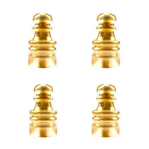 ECUDIS Pack of 4 Solid Metal Lamp Finials Caps Knob for Lamp Shade Harp Holder Lamp Decoration Accessories, 1 Inch Tall (Brass)