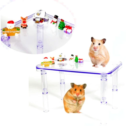 Weixiyang Christmas Ornaments,Hamster Platform, Plastic Platform with trinkets, Potting Rack, Hamster cage Accessories Guinea Pig Squirrel Gerbil and Other Small Pets (Purple - Christmas 2)