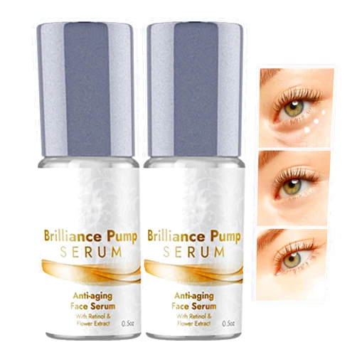 GERLOFU Brilliance Pump Serum - Anti-Aging Face & Eye Serum with Collagen, Hydrating & Plumping Skin (2pcs)