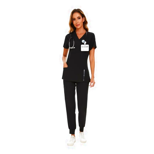 COZYFIT Scrubs for Women Set - Stretch V-Neck Scrub Top & Jogger Pant with 8 Pockets