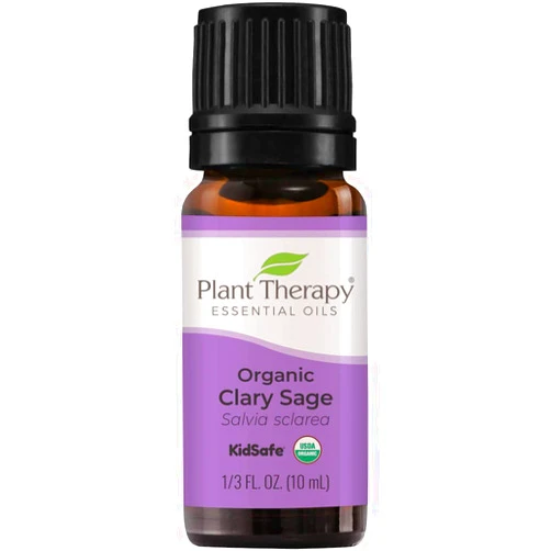 Plant Therapy Organic Clary Sage Essential Oil 10 mL (1/3 oz) 100% Pure, Undiluted, Natural Aromatherapy, Therapeutic Grade Organic 10 mL