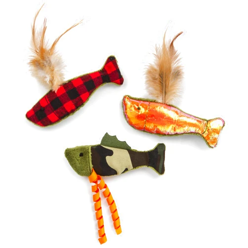 SmartyKat (3 Count Fish Friends Crinkle Catnip Cat Toys - Multi Color, 3 Count